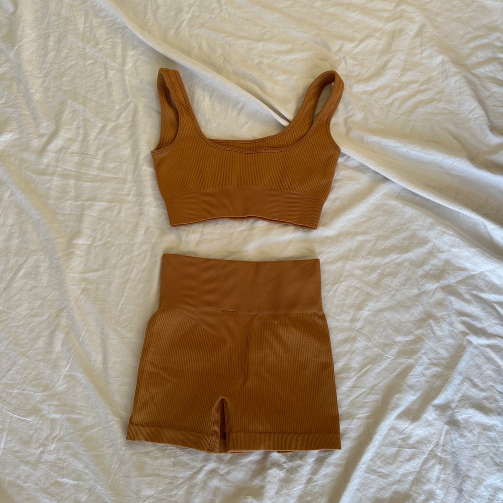 Bo+Tee Brown Ribbed Two-Piece Set - Picture 3 of 5